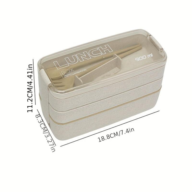 3-Layer Sealed Divided Plastic Lunch Box Office Worker Microwave Bento Box
