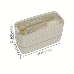 3-Layer Sealed Divided Plastic Lunch Box Office Worker Microwave Bento Box