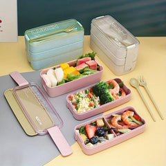 3-Layer Sealed Divided Plastic Lunch Box Office Worker Microwave Bento Box
