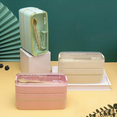3-Layer Sealed Divided Plastic Lunch Box Office Worker Microwave Bento Box