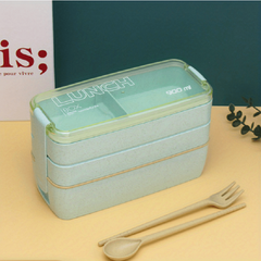3-Layer Sealed Divided Plastic Lunch Box Office Worker Microwave Bento Box
