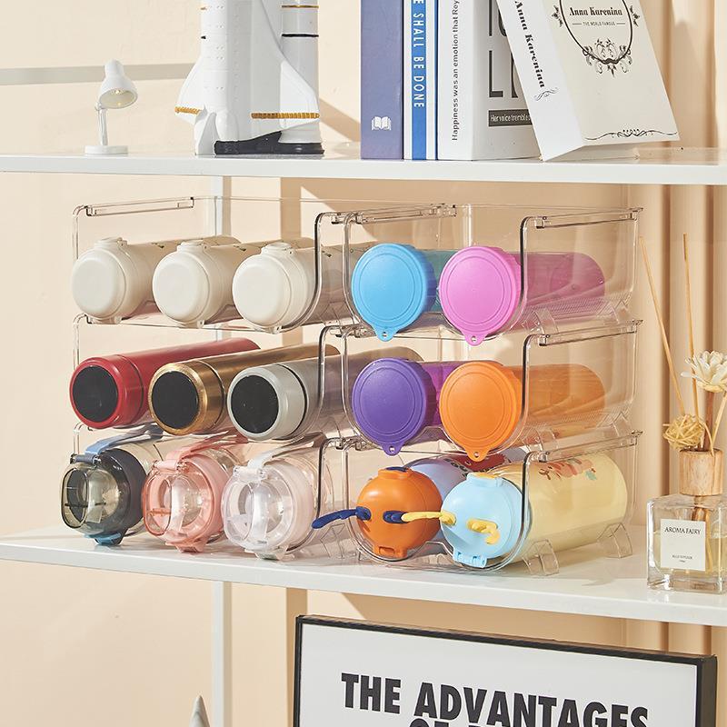 Water Bottle Organizer For Cabinet 3 Grid Water Bottle Storage Rack