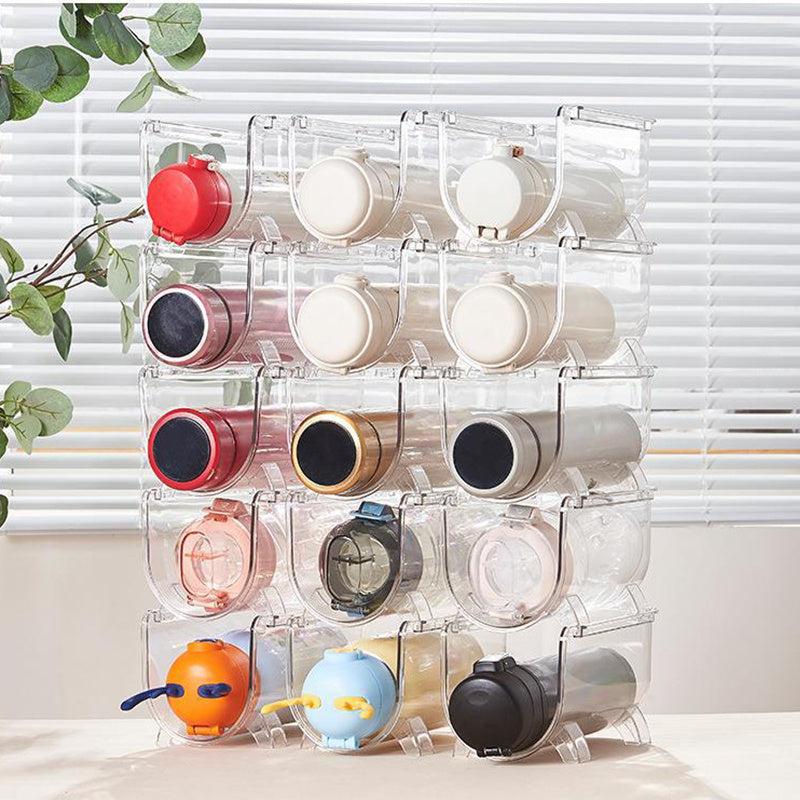 Water Bottle Organizer For Cabinet 3 Grid Water Bottle Storage Rack