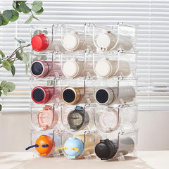 Water Bottle Organizer For Cabinet 3 Grid Water Bottle Storage Rack