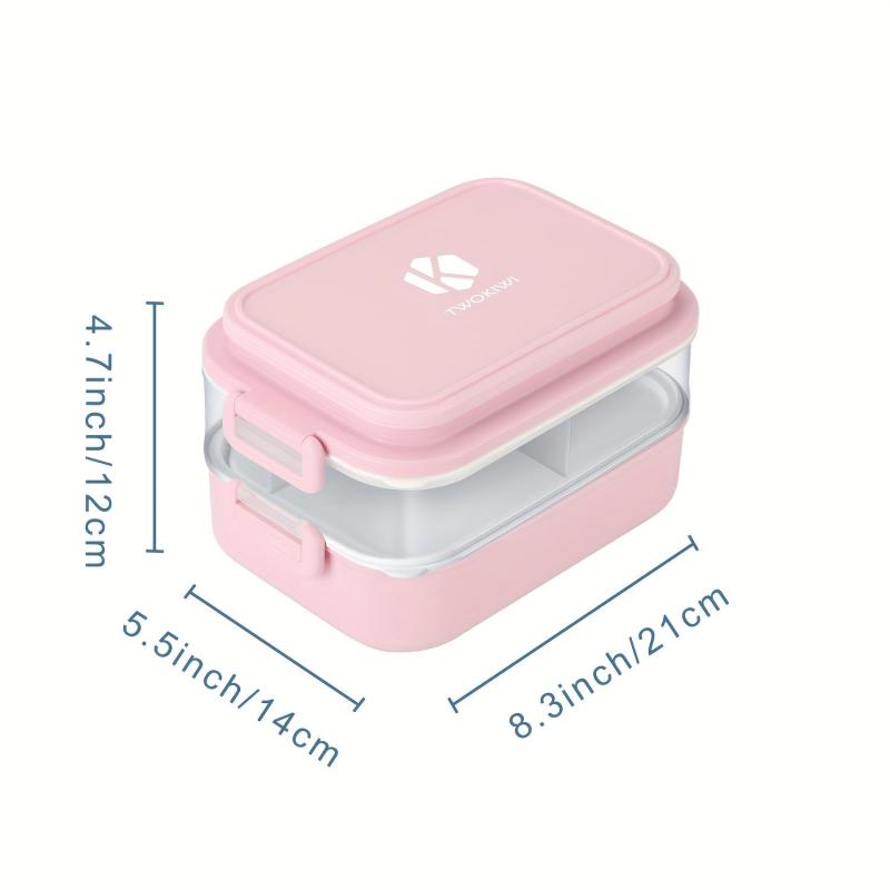 Double Layer Bento Lunch Box with Fork and Spoon