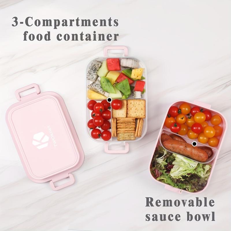 Double Layer Bento Lunch Box with Fork and Spoon