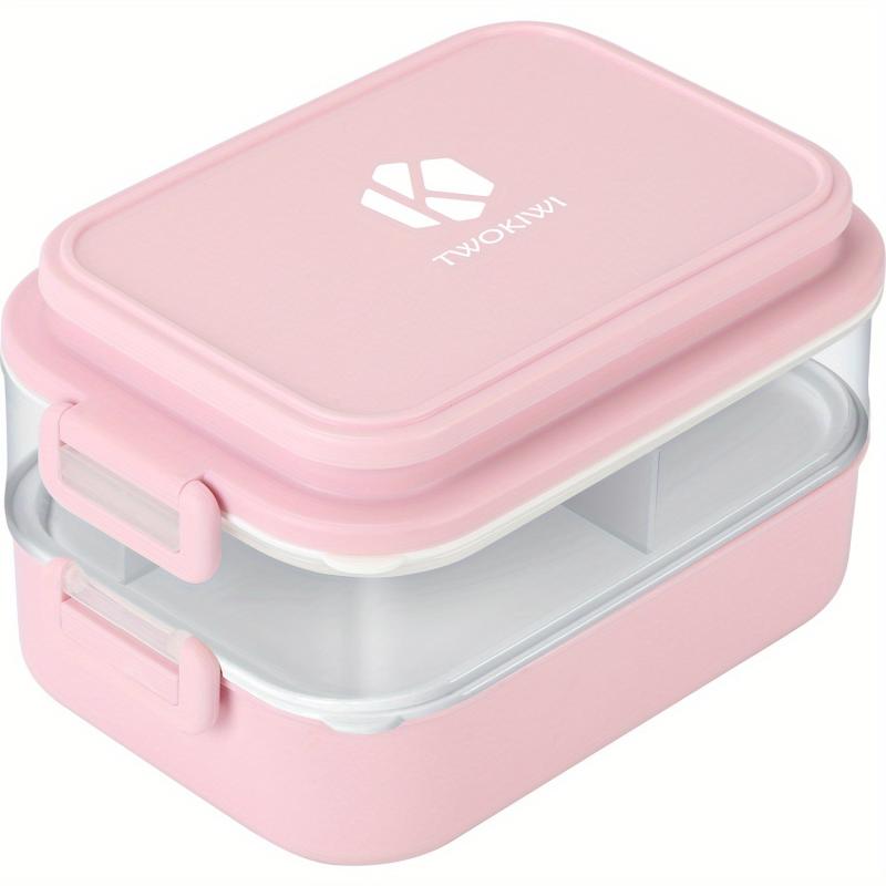 Double Layer Bento Lunch Box with Fork and Spoon