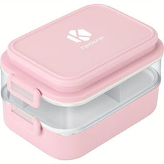 Double Layer Bento Lunch Box with Fork and Spoon