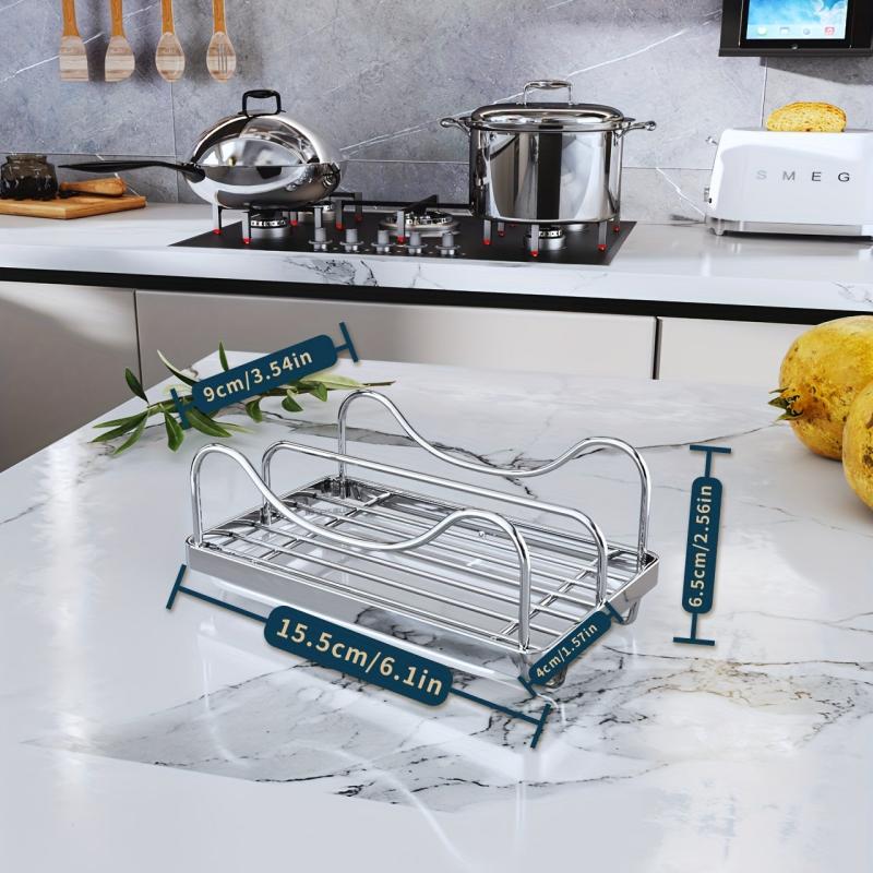Stainless Steel Sink Sponge Holder with Drip Tray Countertop Organizer