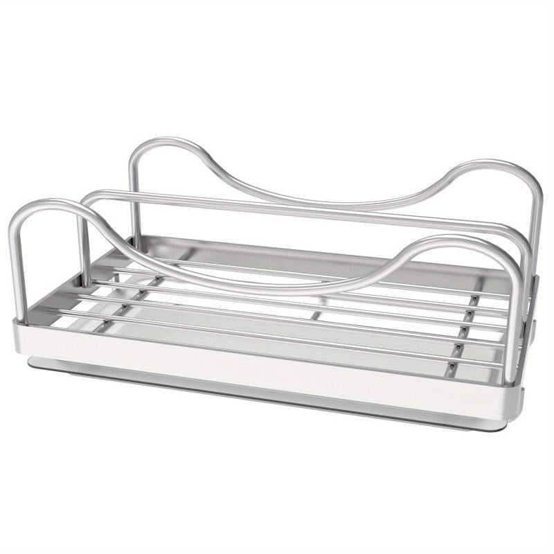 Stainless Steel Sink Sponge Holder with Drip Tray Countertop Organizer