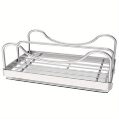 Stainless Steel Sink Sponge Holder with Drip Tray Countertop Organizer