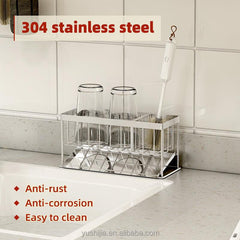 Stainless Steel Sink Caddy Kitchen Sponge Holder Faucet Sponge Holder