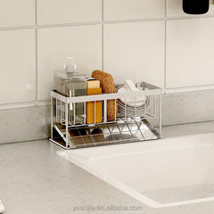 Stainless Steel Sink Caddy Kitchen Sponge Holder Faucet Sponge Holder