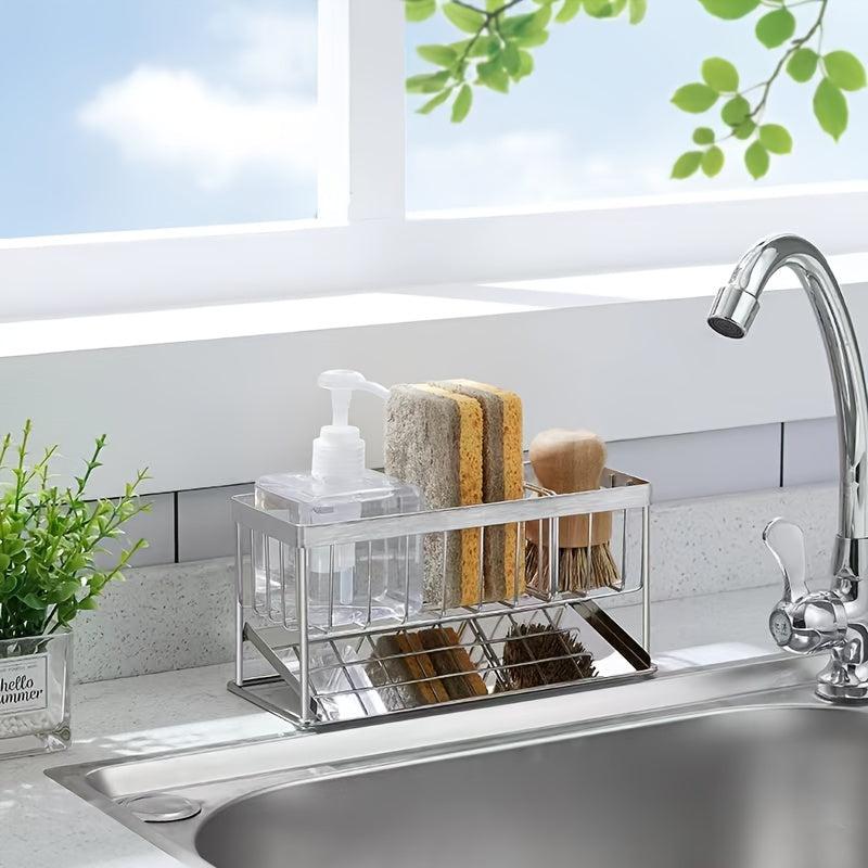 Stainless Steel Sink Caddy Kitchen Sponge Holder Faucet Sponge Holder
