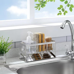 Stainless Steel Sink Caddy Kitchen Sponge Holder Faucet Sponge Holder