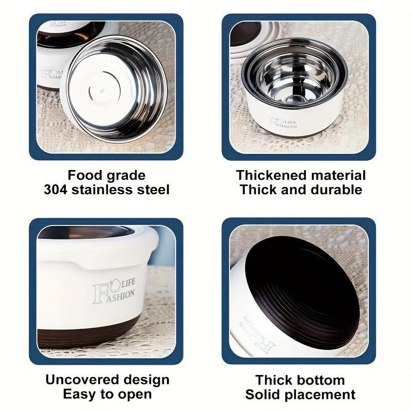 3Pcs Stainless Steel Bowl Set with Cover Leakproof Food Container