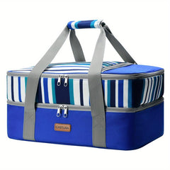 Double Layers Pizza Bag Insulated Casserole Carrier Large Capacity