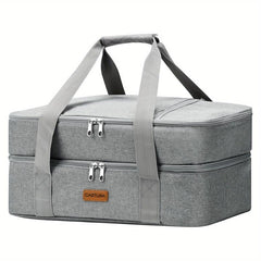 Double Layers Pizza Bag Insulated Casserole Carrier Large Capacity