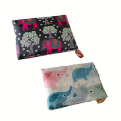 2pcs Animal Print Shoulder Bag Large Capacity Foldable Eco Friendly Shopping Bag