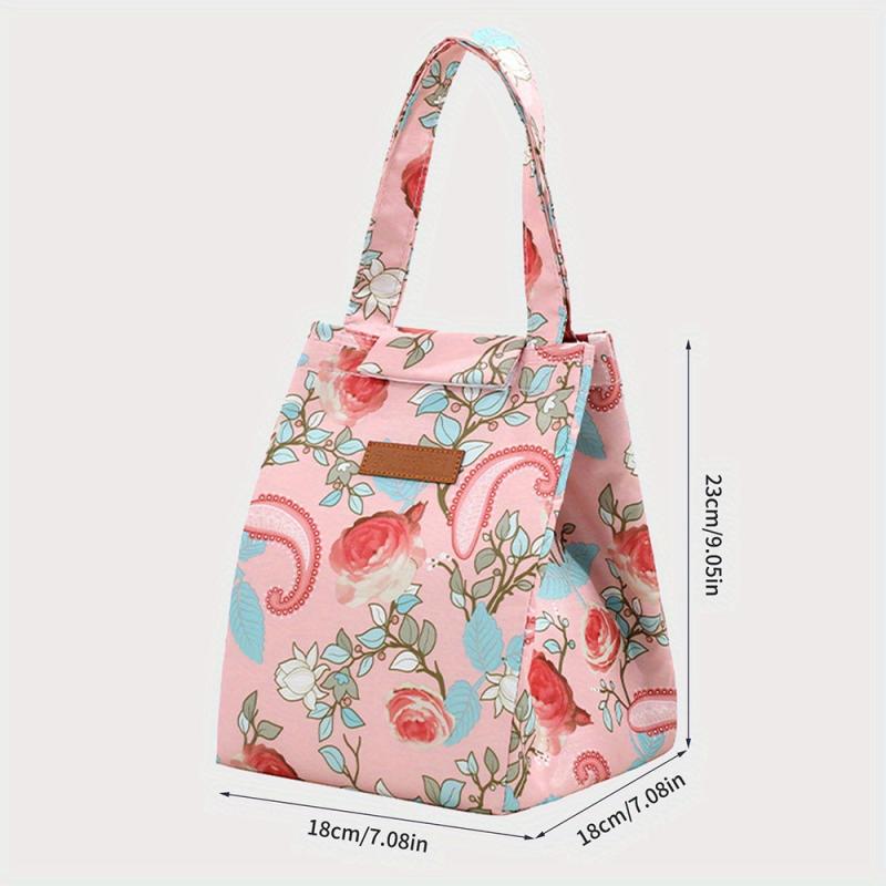 Floral Insulated Lunch Bag Reusable Leakproof Lunch Box