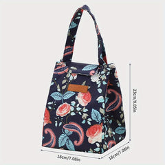 Floral Insulated Lunch Bag Reusable Leakproof Lunch Box