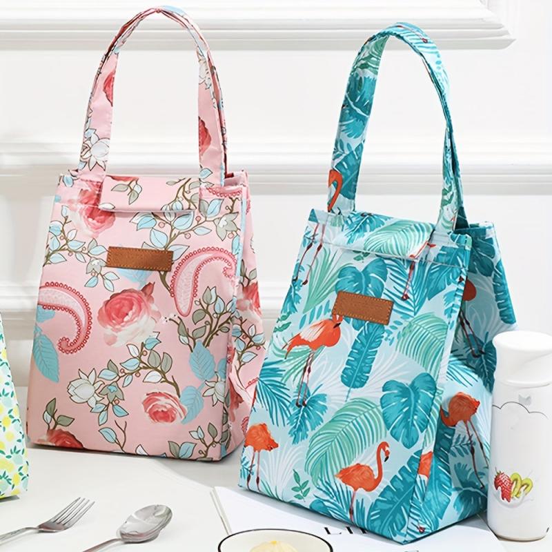 Floral Insulated Lunch Bag Reusable Leakproof Lunch Box