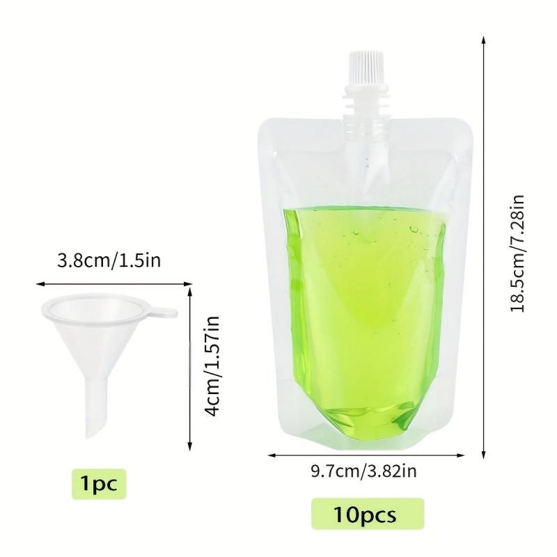 10pcs Coffee Liquid Sub Bag + Plastic Funnel