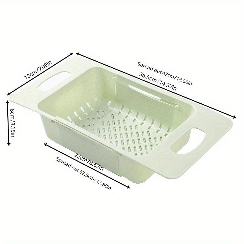 2pcs Retractable Sink Vegetable Washing Basin Draining Basket