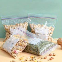 20pcs Transparent Food Storage Zipper Bags for Fridge Sub Packaging