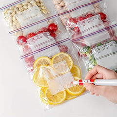 20pcs Transparent Food Storage Zipper Bags for Fridge Sub Packaging
