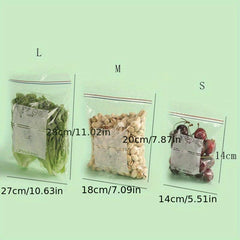 20pcs Transparent Food Storage Zipper Bags for Fridge Sub Packaging