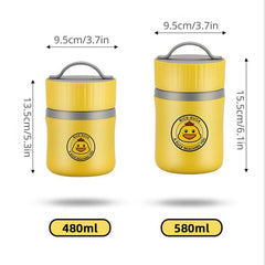 304 Stainless Steel Lunch Box With Spoon & Soup Cup