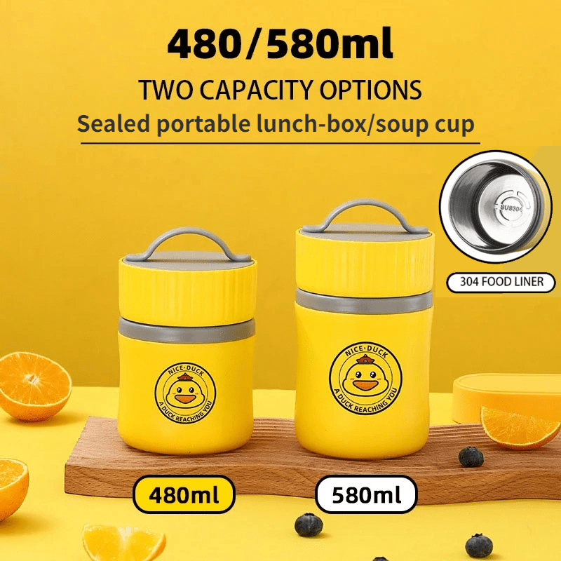 304 Stainless Steel Lunch Box With Spoon & Soup Cup