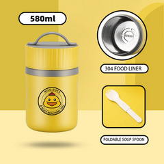 304 Stainless Steel Lunch Box With Spoon & Soup Cup