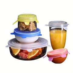 6pcs Reusable Silicone Stretch Lids Set - Fresh keeping Covers