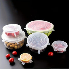 6pcs Reusable Silicone Stretch Lids Set - Fresh keeping Covers