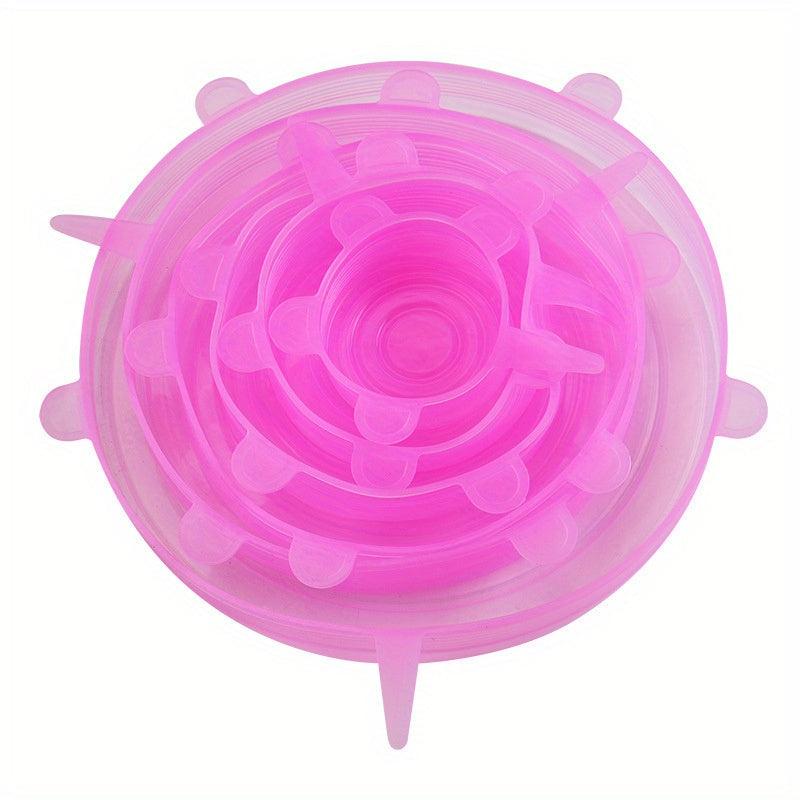 6pcs Reusable Silicone Stretch Lids Set - Fresh keeping Covers