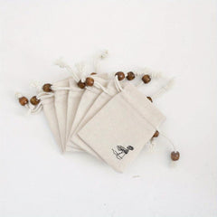 6pcs Burlap Bundle Pockets Thin Hemp Lotus Leaf Shape Drawstring Bundle Pockets