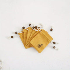 6pcs Burlap Bundle Pockets Thin Hemp Lotus Leaf Shape Drawstring Bundle Pockets