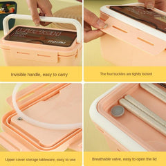 1100mL Divided Lunch Box Leakproof Food Container for School