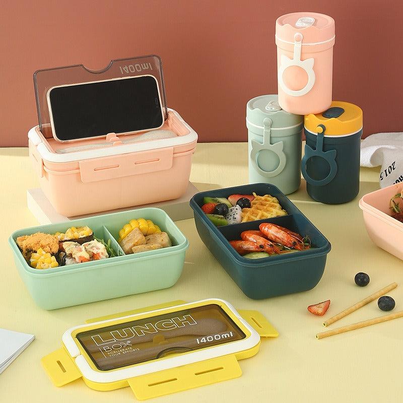 1100mL Divided Lunch Box Leakproof Food Container for School