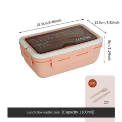 1100mL Divided Lunch Box Leakproof Food Container for School