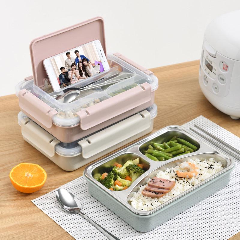 Leakproof Bento Box with Cutlery for Adults Double Layer Lunch Container