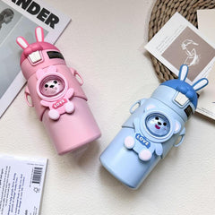 Stainless Steel Insulated Cup 500ml - Vacuum Cup with Foldable Straw