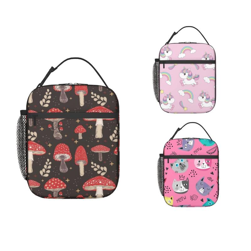 Pink Unicorn Insulated Mushroom Lunch Box