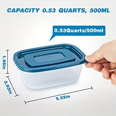 5pcs Rectangular Plastic Food Storage Box Set with Lid, Bento Box Lunch Box
