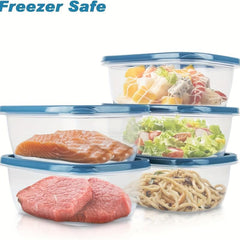5pcs Rectangular Plastic Food Storage Box Set with Lid, Bento Box Lunch Box