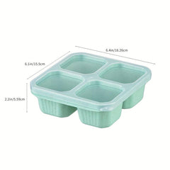 4pcs Wheat Snack Box Transparent Cover Dried Fruit Stackable Food Container