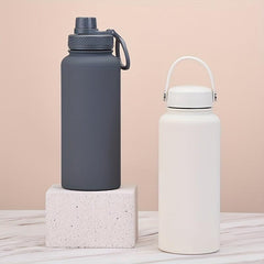 1L Stainless Steel & Porcelain Thermal Water Bottle for Outdoor Activities