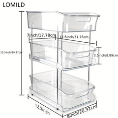 3 Tier Storage Rack With Handle Transparent Seasoning Storage Kitchen Organizer